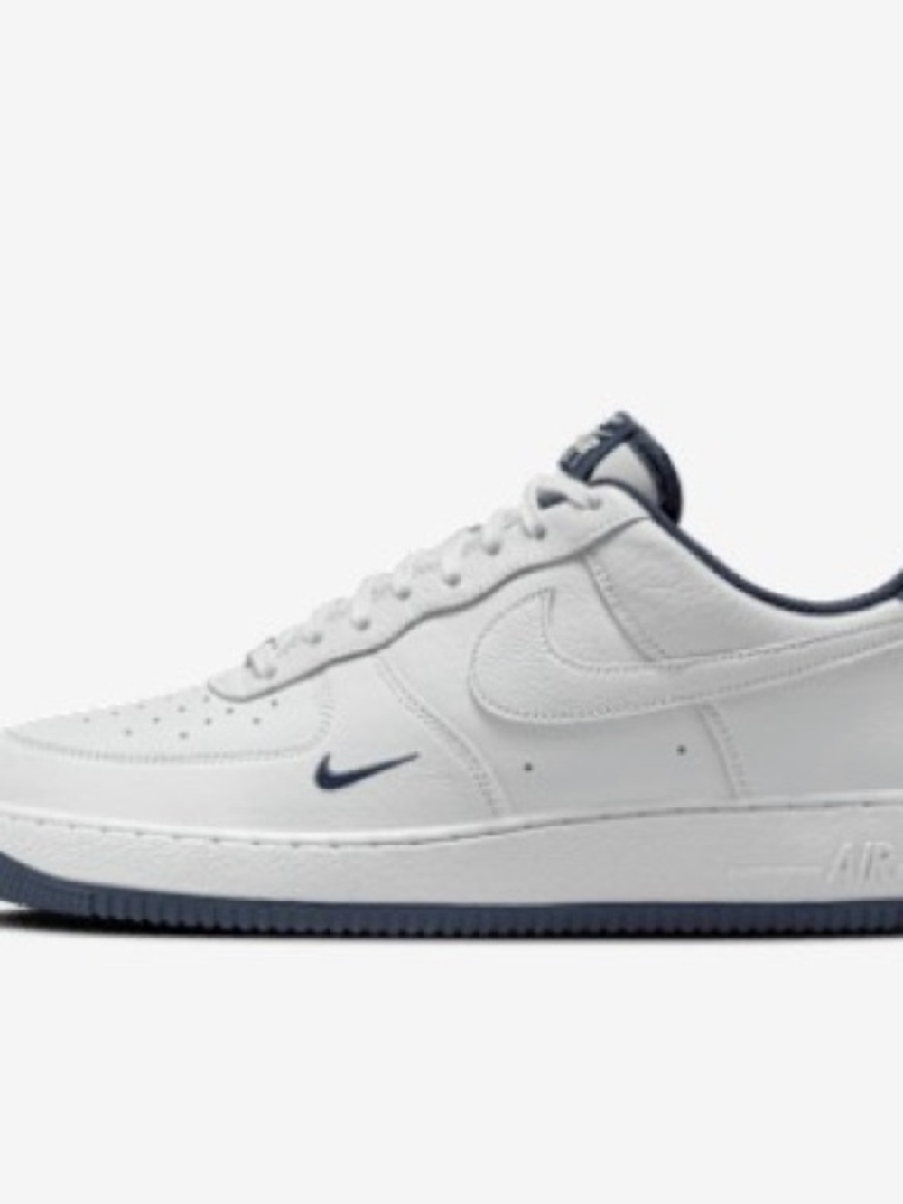 Nike AF1 white and Navy Low-Top Sneaker